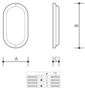 Aplica LED de exterior, 6W/230V, IP54, negru