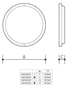 Aplica de perete LED pentru exterior, 18W, 230V, IP54, alb