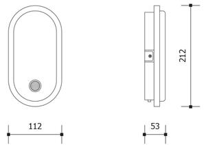 Aplica de exterior LED cu senzor OVAL LED/10W/230V IP65 alb