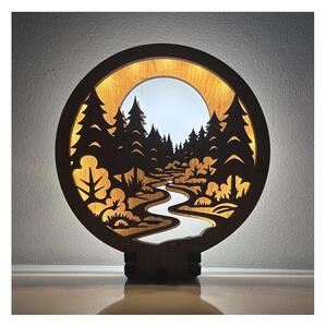Li-Go 23580/DUB2 - Decorațiune de masă LED reglabilă LED/12W/230V 20x22 cm stejar/lucios