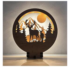 Li-Go 23592/DUB2 - Decorațiune LED de masă reglabilă, 12W, 230V, 20 x 22 cm, stejar