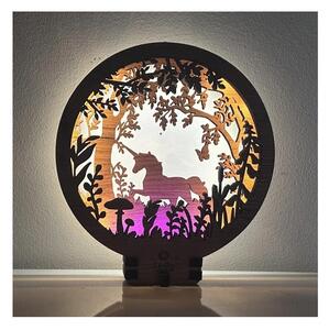 Li-Go 23568/DUB2 - Veioză de masă decorativă LED reglabilă LED/12W/230V 20x22 cm stejar