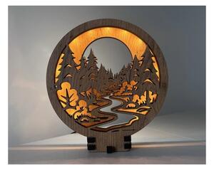 Li-Go 23580/DUB2 - Decorațiune de masă LED reglabilă LED/12W/230V 20x22 cm stejar/lucios