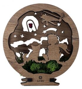 Li-Go 23634/DUB2 - Lampă decorativă de masă LED, dimabilă, LED/12W/230V, 20x22 cm, stejar