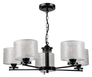 Candelabru pe lanț ROSA 5xE27/60W/230V negru/gri