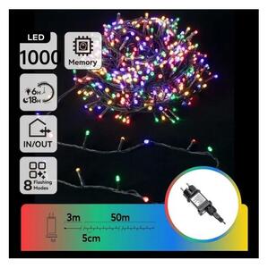Aigostar - Ghirlandă de Crăciun LED pentru exterior, 1000 LED, 8 funcții, 53 m, IP44, multicoloră