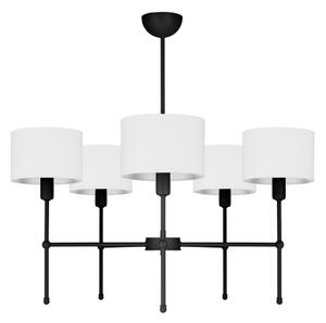 Lustră pe tijă MADELA 5xE14/40W/230V alb/negru