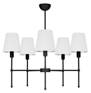 Lustră cu tijă MADELA 5xE14/40W/230V alb/negru