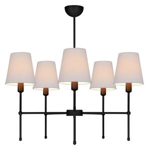 Lustră cu tijă MADELA 5xE14/40W/230V alb/negru