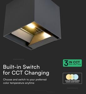 Aplica solară de perete LED cu senzor, 9W, 5V, IP65, 2600 mAh, antracit