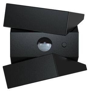 Aplică solară de perete cu senzor, LED 2,5 W / 3,7 V, IP65, 1200 mAh, negru