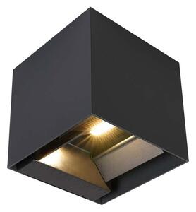 Aplica solară de perete LED cu senzor, 9W, 5V, IP65, 2600 mAh, antracit