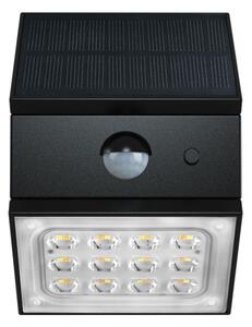 Aplică solară de perete cu senzor, LED 2,5 W / 3,7 V, IP65, 1200 mAh, negru