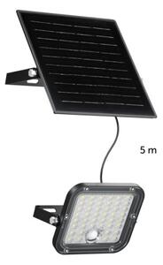 Proiector solar LED cu senzor, 10W, 3,7V, 4000K, IP65, 3600 mAh + telecomandă