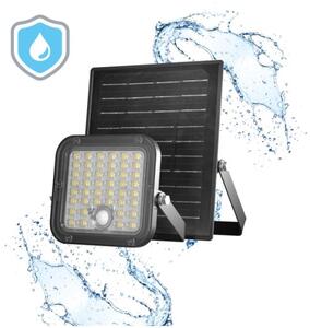 Proiector solar LED cu senzor, 10W, 3,7V, 4000K, IP65, 3600 mAh + telecomandă