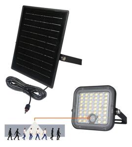 Proiector solar LED cu senzor, 10W, 3,7V, 4000K, IP65, 3600 mAh + telecomandă