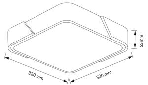 Plafonieră LED PILANA Brilagi LED/24W/230V stejar/negru 32x32 cm