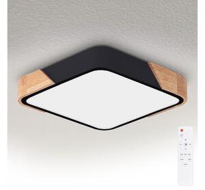 Brilagi - Corp de iluminat LED PILANA dimerizabil, 48W/230V, stejar/negru, 42x42 cm + telecomandă