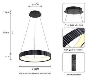 Brilagi - Lustra suspendată pe cablu LED dimabilă FALCON MODERN LED/30W/230V 40 cm negru + telecomandă