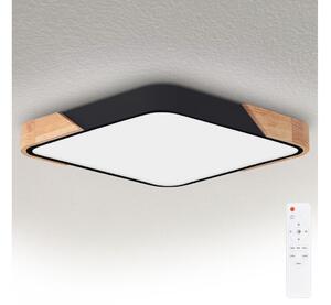 Brilagi - Lampă LED dimabilă PILANA LED/60W/230V stejar/negru 56x56 cm + telecomandă