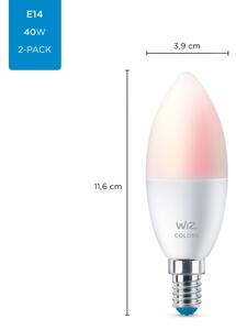 SET 2x bec LED RGBW dimabil WiZ C37 E14/4,9W/230V 2200-6500K Wi-Fi