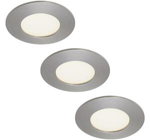 Briloner 7103432 - Set 3x LED Plafonieră încastrată pentru baie, 3xLED/4,9W/230V, IP44, crom mat
