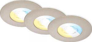 Briloner 7605032 - Set 3x LED, corp de iluminat încastrat pentru baie, 3xLED/4,9W/230V, IP44, crom mat
