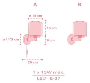 Dalber 41579S - Aplică de perete pentru copii BABY TEDDY, 1xE27/15W/230V, roz