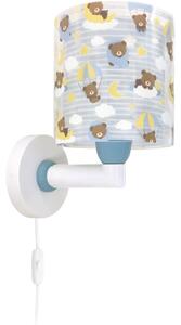 Dalber 41579T - Lampă de perete pentru copii BABY TEDDY, 1xE27/15W/230V, albastră
