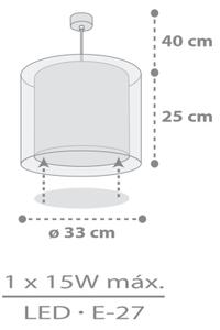 Dalber 41762E - Lustră pentru copii KAWAII FRIENDS 1xE27/15W/230V gri