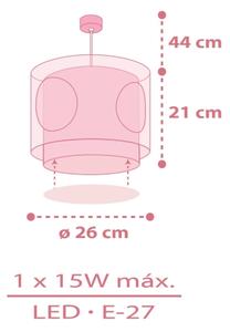 Dalber 60912 - Lustră pentru copii PRINCESS DANCE, 1xE27/15W/230V, roz