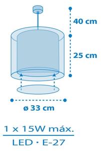 Dalber 41572T - Lustră pentru copii BABY TEDDY, 1xE27/15W/230V, albastră