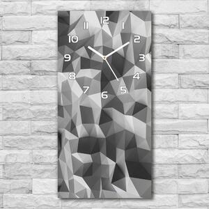 Ceas de sticlă pe perete vertical triunghiuri abstractizare