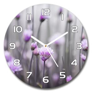 Ceas din sticlă rotund flori arpagic