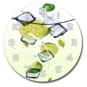 Ceas de sticlă pe perete rotund Limes și gheață