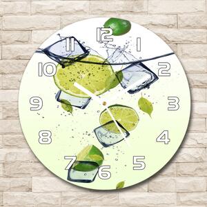 Ceas de sticlă pe perete rotund Limes și gheață