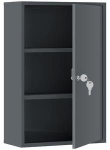 Kleankin Dulap pentru medicamente cu 3 niveluri din metal, cu 2 chei și montare pe perete, 40 x 18 x 60 cm, gri | Aosom Romania
