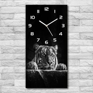 Ceas vertical de perete din sticlă Tigru