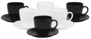 Set servire ceai sau cafea, 12 piese, alb-negru, Carine