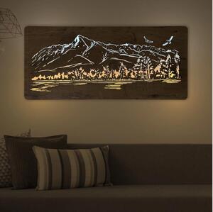 Li-Go 5589/A/DUB2 - Decorațiune LED de perete, 10 W, 5 V, 30000 mAh, 110 x 50 cm, finisaj stejar