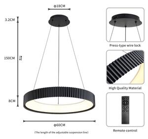 Brilagi FALCON MODERN - lustră LED reglabilă suspendată pe cablu, 54W, 230V, 60 cm, negru, telecomandă inclusă