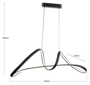 Brilagi-LED Lampă suspendată LED dimabilă pe cablu TWISTER LED/60W/230V 3000-6000K neagră+telecomandă