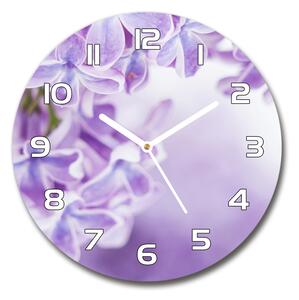 Ceas din sticlă rotund flori de liliac
