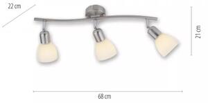 JUST LIGHT. 11953-55 - Spot KARO, 3x E14, 3x40W, 230V, crom mat