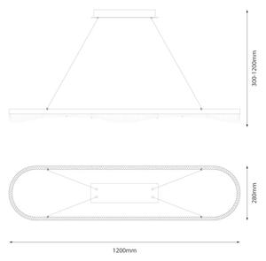 Candelabru LED suspendat pe cablu LED/45W/230V, auriu