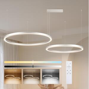 Brilagi - Lustru LED dimabil PORTOFINO, pe cablu, LED/98W/230V, argintiu + telecomandă