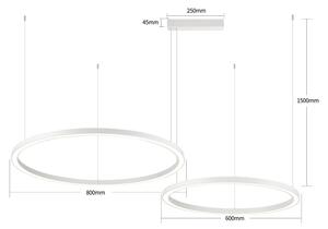 Brilagi - Lustru LED dimmabil suspendat pe cablu PORTOFINO LED/98W/230V alb + telecomandă
