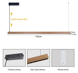 Immax NEO 07304L - Lustră LED reglabilă pe cablu MADEIRA, 33W/230V, Wi-Fi Tuya, 152 cm, stejar