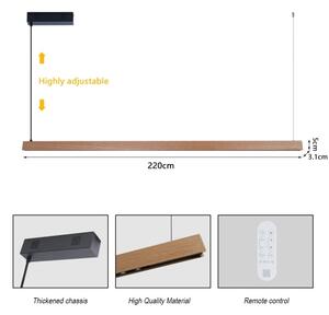 Immax NEO 07305L - Lustră LED dimabilă pe cablu MADEIRA, 44W/230V, Wi-Fi Tuya, 202 cm, stejar