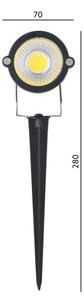 Lampă de exterior LED BLAKE, 5W, 230V, 3000K, IP65, neagră